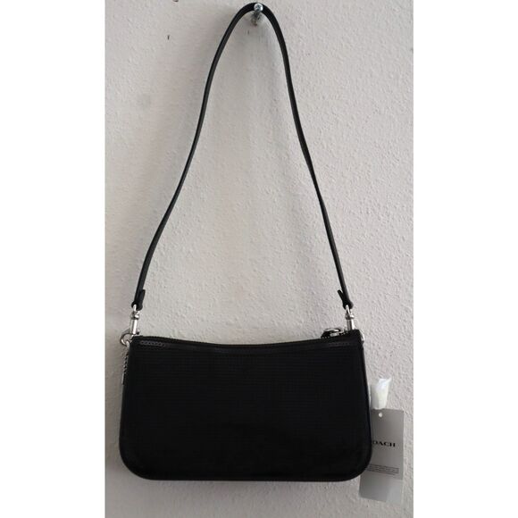COACH CM547 Women's Black Leather Sequined Penn Shoulder Bag/Clutch - Picture 10 of 16